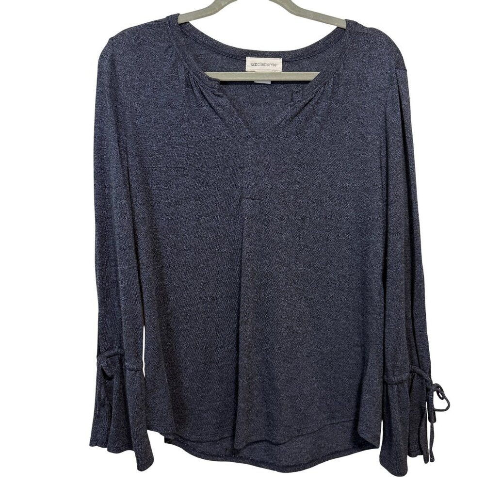 Liz Claiborne Womens Long Sleeve Top With Tie Cuffs - Size L